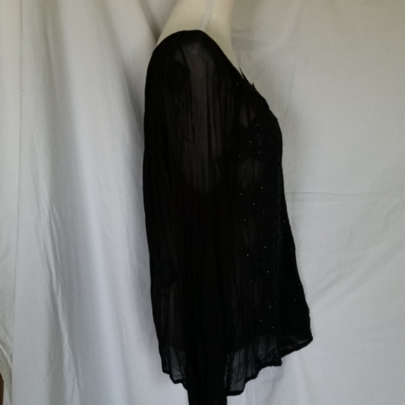 Lucky Brand Embroidered Blouse w/Embellishments - Picture 2 of 7